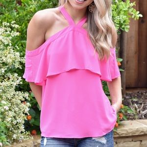Naked Zebra Tops - Regina Layered Halter- NWT Naked Zebra Tops - Regina Layered Halter- NWT